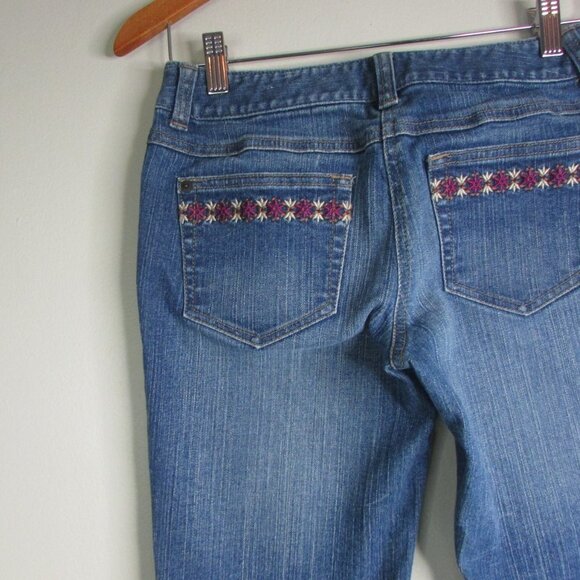 Ann Taylor Loft Jeans 2P Bootleg Embroidered - Picture 12 of 14